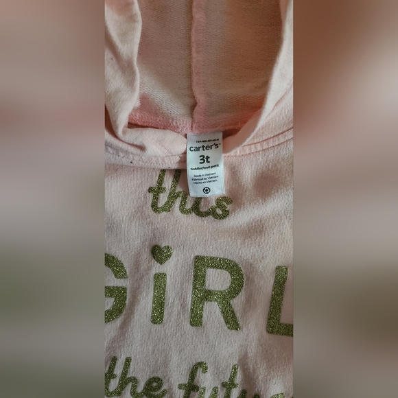 Carters Pink "This girl is the future" Hood sweater - Picture 3 of 3